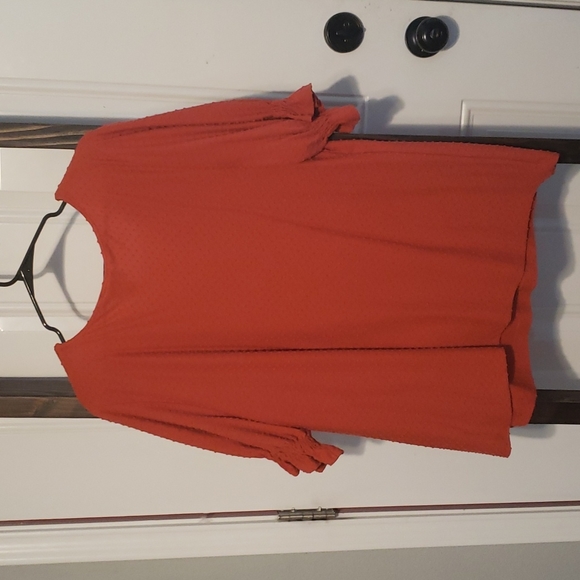 Ava & Viv Orange Clipdot Blouse - Picture 3 of 3